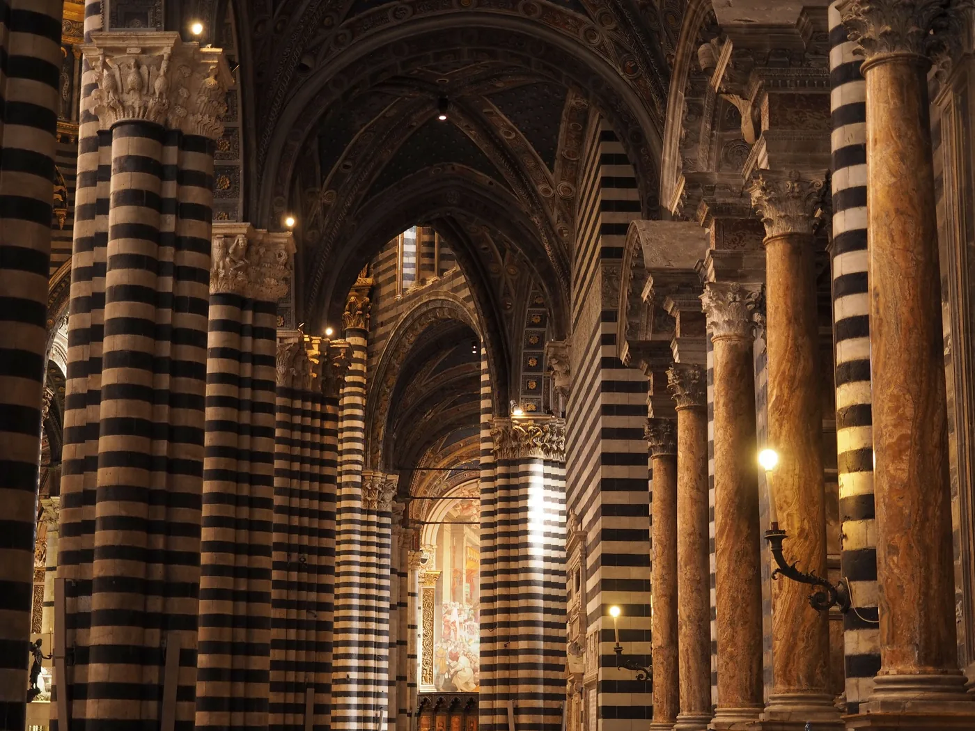 The black-and-white striped marble Duomo of Siena
